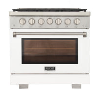 Kucht 36" KFX-X Series Pro Style Natural Gas Range - Stainless Steel/White-New true simmer burners for precise low heat cooking