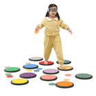 Kore Design Sensory Game Tiles - Assorted Colors - Two Sizes 10.23" & 4" - Pastel Colors - Set of 14-Reliable and Safe. Crafted from high-quality plastic, the kids’ Tactile Disc set is odor-free, soft, and supportive. It is resistant to breaking or fading, ensuring durability and reliability. Designed to be gentle on children, it provides ample stimulation without causing harm
