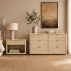 Manhattan Comfort Evelyn 60" Modern 6-Drawer Double Dresser - Natural-9