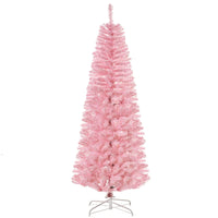 HOMCOM 6' Artificial Christmas Tree - Pink-Artificial Christmas tree in a realistic tree style 