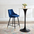 Modway Adorn Performance Velvet Counter Stool - Navy-Performance Velvet Polyester Upholstery