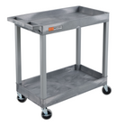 Luxor TUFFY XL Two-Tier Multi-Purpose Utility Cart - 32" W x 18" D - Grey-Constructed with two high-density polyethylene tub shelves for secure transport of various items