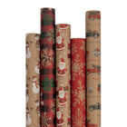 JAM Paper Kraft Wrapping Paper Rolls Christmas Set, 125 sq ft., 5 Pack (165K5KRCHR)-Size: 125 square ft. per roll