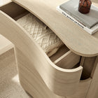 Modway Mirae 5-Drawer Curved Dresser Chest of Drawers - Brush Light Oak-Engineered Wood Construction