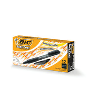 BIC SoftFeel Ballpoint Pens Retractable – 1.0mm – Black – 12 Pack  -Smoother than the smoothest