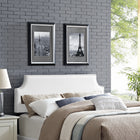 Modway Laura Upholstered Vinyl Full Headboard - White-Solid Wood Frame