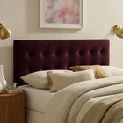 Modway Emily Stain-Resistant Performance Velvet Queen Size Headboard - Mulberry-Wood Blend Frame