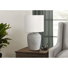 Monarch Specialties 17" H Contemporary Table Lamp - Grey Ceramic / Ivory / Cream Shade-Insert up to a 60W standard bulb (not included) and enjoy the convenience of an easy on/off turn knob switch, allowing you to effortlessly control the light to create the perfect atmosphere