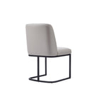 Manhattan Comfort Serena 23.62" Modern Faux Leather Upholstered Dining Chair - Light Grey - Set of 2-Delivered to you Fully Assembled! No Assembly Required