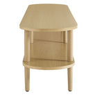 Modway Torus Oval Wood TV Stand - Light Oak-Non-Marking Foot Caps