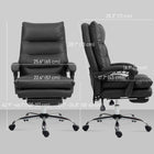 Vinsetto Executive Office Chair with Footrest and 6-Point Massage and Heat - Black-Adjustable seat height to fit your comfort