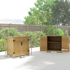 Outsunny Wood Garden Shed with Adjustable Inner Shelf & Double Doors -Made of natural solid wood for sturdiness
