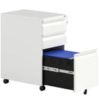 Vinsetto 3-Drawer Steel Letter/A4 Filing Cabinet - White-Fits under desks for efficient space utilization
