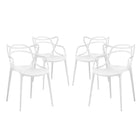 Modway Entangled Dining Set - White - 4 Pack-Modern dining chair