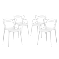Modway Entangled Dining Set - White - 4 Pack-Modern dining chair