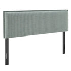 Modway Camille Striped Linen Blend King Size Headboard - Spa Blue Stripe-Woven Linen Blend with Pinstripe Pattern