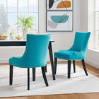 Modway Marquis Performance Velvet Dining Chairs - Blue - 2 Pack-Dense Foam Padding for Comfort