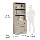 Sauder Bookcase with Drawers - Chalked Chestnut-8