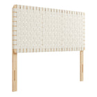 Modway Sparta Weave Vegan Leather Full Headboard with - Natural Beige-Full Size Headboard Only