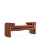 Manhattan Comfort Concord 59" Modern Chenille Upholstered Bench - Terracotta-Includes Adjustable Plastic Feet Stoppers
