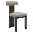 Modway Torian Boucle Fabric Dining Chair - Wenge Taupe - Set of 2-Assembly Required