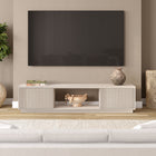 Hudson&Canal Dorian TV Stand for TV's up to 78" - Alder White-Constructed of sturdy MDF materials in a handcrafted alder white finish