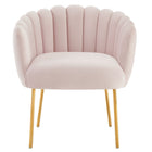 Modway Sanna Channel Tufted Performance Velvet Armchair - Pink-Chair Weight Capacity: 331 lb