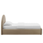 Modway Resort Performance Velvet Arched Round Twin Platform Bed - Taupe-MDF Frame