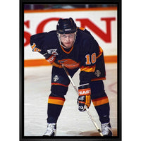 Pavel Bure Canucks Face-off - Framed Canvas - 22" x 31"-Premium canvas print with gallery-wrapped edges