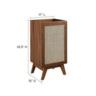 Modway Soma 18" Bathroom Vanity Cabinet - Walnut-Adjustable Shelf