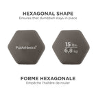 PurAthletics Dumbbell - 15 lbs.-Durable & non-slip neoprene covering
