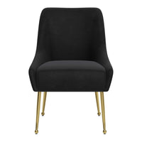 Zuo Maxine Dining Chair - Black/Gold-Soft and smooth velvet fabric