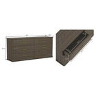 Manhattan Comfort Clifford Traditional 6-Drawer Double Dresser - Walnut-Six Storage Drawers: Offers generous space to keep clothing and everyday essentials neatly organized