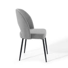 Modway Rouse Upholstered Fabric Dining Side Chair - Black/Light Grey - 2 Pack-Mid-Century Modern Design