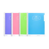 Hilroy 1 Subject Poly Cover Notebook with Pocket, 10-1/2" H x 8" W - Assorted Colours-Poly cover (0.18") & CNK back board​