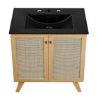 Modway Soma 30" Bathroom Vanity - Oak/Black-Wood Grain Finish