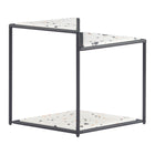 Zuo Miste Side Table - Multicolor-Faux Terrazzo Stone triangular shape tabletop