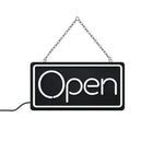 Futech Indoor Open Sign - 16" x 9" - White Neon-Bright, Steady LED Illumination: Constant light output clearly signals your business is open, making it easy for customers to spot your storefront at a glance.