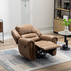 Ebello Chemika 40.9" W Classic Super Soft Padding And Oversize Manual Recliner With Rivets-brown-Dimensions: 40.6" H x 40.9" W x 36.6" D