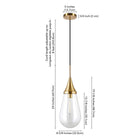 Hudson&Canal Ambrose 8.63" Wide Pendant with Glass Shade - Brass/Clear-Product Dimensions: 8" L x 8" W x 13" H