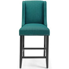 Modway Baron Upholstered Fabric Counter Stool - Teal - Set of 2-Soft Polyester Fabric Upholstery