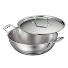 Tramontina Utsava Tri-Ply Clad Stainless Steel Covered Kadai-Perfect Heat Distribution: Tri-ply clad construction ensures even heating, turning every dish into a celebration