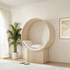Modway Aperture Round Alcove Accent Chair - Natural/Ivory-Fluted Pedestal Base