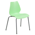 Flash Furniture HERCULES Series Green Stack Chair with Lumbar Support & Silver Frame-770 lb. Weight Capacity
