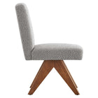Modway Lyra Boucle Fabric Dining Room Side Chair - Light Grey - 2 Pack-Assembly Required