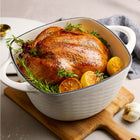 Tramontina Prisma 7 Qt Enameled Cast Iron Covered Square Dutch Oven - Matte Gray-Three-coat porcelain enamel, semi-matte exterior finish