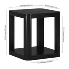Hudson&Canal Stellan 20"W Square Side Table - Black Grain-9