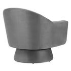 Modway Astral Performance Velvet Fabric and Wood Swivel Chair - Grey-Minimal Assembly Required
