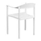 Flash Furniture HERCULES Plastic Cafe Stack Chair - White-Ergonomically Contoured Design with White Plastic Back and Seat