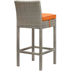 Modway Conduit Outdoor Patio Wicker Rattan Bar Stool - Light Gray Orange-Synthetic PE Rattan Weave